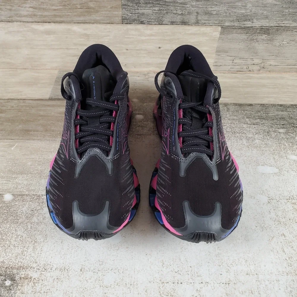 Mizuno Wave Prophecy 12 Womens Shoes Sz 7 Athletic Running Black Pink Sneakers